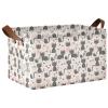 ALAZA Cat Kitten Love Heart Rectangular Closet Storage Box Storage Bin Basket Storage Cube with Leather Handles Nursery Storage Laundry Hamper 2 Piece view 1