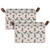 ALAZA Cat Kitten Love Heart Rectangular Closet Storage Box Storage Bin Basket Storage Cube with Leather Handles Nursery Storage Laundry Hamper 2 Piece view 2