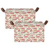 ALAZA Corgi Dog Watermelon Rectangular Closet Storage Box Storage Bin Basket Storage Cube with Leather Handles Nursery Storage Laundry Hamper 2 Piece view 2