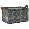 ALAZA Cat Kitten Leaves Magic Rectangular Closet Storage Box Storage Bin Basket Storage Cube with Leather Handles Nursery Storage Laundry Hamper 2 Piece view 1