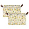 ALAZA Funny Duck Lemon Rectangular Closet Storage Box Storage Bin Basket Storage Cube with Leather Handles Nursery Storage Laundry Hamper 2 Piece view 2