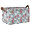 ALAZA Cartoon Flower Strawberry Retro Rectangular Closet Storage Box Storage Bin Basket Storage Cube with Leather Handles Nursery Storage Laundry Hamper 2 Piece view 1