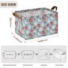 ALAZA Cartoon Flower Strawberry Retro Rectangular Closet Storage Box Storage Bin Basket Storage Cube with Leather Handles Nursery Storage Laundry Hamper 2 Piece view 3