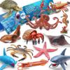 12 Pack Ocean Animal Toys with Educational Booklet for Kids, Realistic Soft Plastic Creatures Model Figures for Toddler Boys Girls, Under the Sea Party Favor, Birthday Gifts Water Table Toy view 1