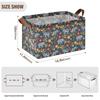 ALAZA Elephant Flower Floral Print Rectangular Closet Storage Box Storage Bin Basket Storage Cube with Leather Handles Nursery Storage Laundry Hamper 2 Piece view 3