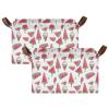 ALAZA Watermelon Ice Cream Rectangular Closet Storage Box Storage Bin Basket Storage Cube with Leather Handles Nursery Storage Laundry Hamper 2 Piece view 2