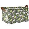 ALAZA Avocado Duck Daisy Flower Floral Rectangular Closet Storage Box Storage Bin Basket Storage Cube with Leather Handles Nursery Storage Laundry Hamper 2 Piece view 1