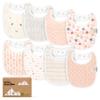 8-Pack Organic Baby Bibs for Boys, Girls - Soft Cotton Drooling and Teething Bibs for Baby Girl & Boy, Extra Absorbent, Easy to Clean & Put On for Toddler, Newborn, Infant 0-24 Months (Prism) view 1
