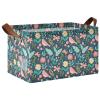 ALAZA Bird Leaves Flower Floral Rectangular Closet Storage Box Storage Bin Basket Storage Cube with Leather Handles Nursery Storage Laundry Hamper 2 Piece view 1