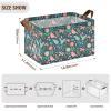 ALAZA Bird Leaves Flower Floral Rectangular Closet Storage Box Storage Bin Basket Storage Cube with Leather Handles Nursery Storage Laundry Hamper 2 Piece view 3