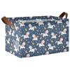 ALAZA Blue Unicorn Moon Cartoon Rectangular Closet Storage Box Storage Bin Basket Storage Cube with Leather Handles Nursery Storage Laundry Hamper 2 Piece view 1