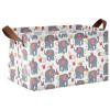 ALAZA Elephant Funny Gray Rectangular Closet Storage Box Storage Bin Basket Storage Cube with Leather Handles Nursery Storage Laundry Hamper 2 Piece view 1