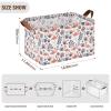 ALAZA Cartoon Flower Flamingo Leaves Rectangular Closet Storage Box Storage Bin Basket Storage Cube with Leather Handles Nursery Storage Laundry Hamper 2 Piece view 3