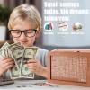 2Packs Money Saving Box Piggy Bank Wooden Coin Bank for Kids Adults boy Girl Reusable Cash Box Money Box Wooden Savings Box with 1k 3k 5k 10k Money Saving Target Best Gift for Friends($10000,Brown) view 2