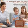 2Packs Money Saving Box Piggy Bank Wooden Coin Bank for Kids Adults boy Girl Reusable Cash Box Money Box Wooden Savings Box with 1k 3k 5k 10k Money Saving Target Best Gift for Friends($10000,Brown) view 4
