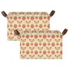 ALAZA Bear with Strawberry Cartoon Rectangular Closet Storage Box Storage Bin Basket Storage Cube with Leather Handles Nursery Storage Laundry Hamper 2 Piece view 2