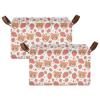 ALAZA Cute Bear Strawberry Fruit Rectangular Closet Storage Box Storage Bin Basket Storage Cube with Leather Handles Nursery Storage Laundry Hamper 2 Piece view 2