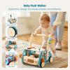 IEATFO Wooden Baby Walker Adjustable Height with Tool Bench and Toy Storage Wagon - Multifunctional Toddler Push Walker Ergonomically Designed for Natural Walking - 3+ Years of Continuous Use view 3