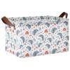 ALAZA Hedgehog Mushroom Leaves Rectangular Closet Storage Box Storage Bin Basket Storage Cube with Leather Handles Nursery Storage Laundry Hamper 2 Piece view 1