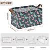 ALAZA Dinosaur Watermelon Blue Rectangular Closet Storage Box Storage Bin Basket Storage Cube with Leather Handles Nursery Storage Laundry Hamper 2 Piece view 3