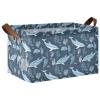 ALAZA Dolphin Coral Reef Blue Stylish Rectangular Closet Storage Box Storage Bin Basket Storage Cube with Leather Handles Nursery Storage Laundry Hamper 2 Piece view 1