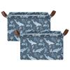 ALAZA Dolphin Coral Reef Blue Stylish Rectangular Closet Storage Box Storage Bin Basket Storage Cube with Leather Handles Nursery Storage Laundry Hamper 2 Piece view 2