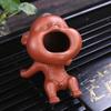 EatingBiting 4.7" Zisha Tea Pet Cute Funny Baby Open Mouth Statue Purple Clay Chinese Kungfu Tea Ceremony Decor Handmade Couple Tea pet Purple Sand can Raise Tea to Play Tea Set Ornaments view 3