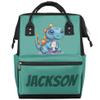 Foerrkelg Custom Cute Dinosaur Baby Green Diaper-Bags Backpack for Mom Mother,Personalized Name Maternity Nappy Bag with Stroller Strap,Waterproof for Travel,11*7*15.7 view 1