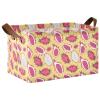 ALAZA Dragon Fruit Yellow Rectangular Closet Storage Box Storage Bin Basket Storage Cube with Leather Handles Nursery Storage Laundry Hamper 2 Piece view 1