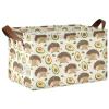 ALAZA Cartoon Hedgehog Avocado Fruit Rectangular Closet Storage Box Storage Bin Basket Storage Cube with Leather Handles Nursery Storage Laundry Hamper 2 Piece view 1