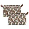 ALAZA Carrot Cherry Rabbit Rectangular Closet Storage Box Storage Bin Basket Storage Cube with Leather Handles Nursery Storage Laundry Hamper 2 Piece view 2