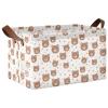ALAZA Cartoon Bear Polka Dots Rectangular Closet Storage Box Storage Bin Basket Storage Cube with Leather Handles Nursery Storage Laundry Hamper 2 Piece view 1