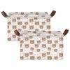 ALAZA Cartoon Bear Polka Dots Rectangular Closet Storage Box Storage Bin Basket Storage Cube with Leather Handles Nursery Storage Laundry Hamper 2 Piece view 2