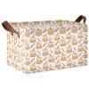 ALAZA Cake Carrot Cartoon Rectangular Closet Storage Box Storage Bin Basket Storage Cube with Leather Handles Nursery Storage Laundry Hamper 2 Piece view 1