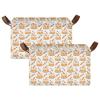 ALAZA Cake Carrot Cartoon Rectangular Closet Storage Box Storage Bin Basket Storage Cube with Leather Handles Nursery Storage Laundry Hamper 2 Piece view 2
