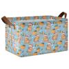 ALAZA Capybaras Orange Christmas Rectangular Closet Storage Box Storage Bin Basket Storage Cube with Leather Handles Nursery Storage Laundry Hamper 2 Piece view 1
