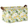 ALAZA Cartoon Lemon Daisy Avocado Rectangular Closet Storage Box Storage Bin Basket Storage Cube with Leather Handles Nursery Storage Laundry Hamper 2 Piece view 1