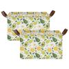 ALAZA Cartoon Lemon Daisy Avocado Rectangular Closet Storage Box Storage Bin Basket Storage Cube with Leather Handles Nursery Storage Laundry Hamper 2 Piece view 2