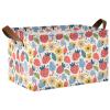 ALAZA Cartoon Flower Strawberry Floral Rectangular Closet Storage Box Storage Bin Basket Storage Cube with Leather Handles Nursery Storage Laundry Hamper 2 Piece view 1