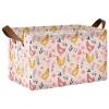 ALAZA Chicken Flower Floral Rectangular Closet Storage Box Storage Bin Basket Storage Cube with Leather Handles Nursery Storage Laundry Hamper 2 Piece view 1