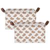 ALAZA Bear Sleeping Star Rectangular Closet Storage Box Storage Bin Basket Storage Cube with Leather Handles Nursery Storage Laundry Hamper 2 Piece view 2