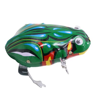 Jumping Toy, Clockwork Green Tinplate Bouncing, Portable Small Toy with Movable Eyes, for All Ages