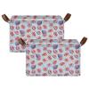 ALAZA Fig Fruit Rectangular Closet Storage Box Storage Bin Basket Storage Cube with Leather Handles Nursery Storage Laundry Hamper 2 Piece view 2