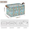 ALAZA Cartoon Puppy Dog Paw Print Blue Rectangular Closet Storage Box Storage Bin Basket Storage Cube with Leather Handles Nursery Storage Laundry Hamper 2 Piece view 3