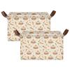 ALAZA Cake Carrot Rectangular Closet Storage Box Storage Bin Basket Storage Cube with Leather Handles Nursery Storage Laundry Hamper 2 Piece view 2