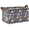 ALAZA Dinosaur Moon Cloud Star Rectangular Closet Storage Box Storage Bin Basket Storage Cube with Leather Handles Nursery Storage Laundry Hamper 2 Piece view 1