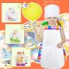 Swakuta 40 Pcs DIY Kids Apron and Chef Hat Set Including 20 Pcs Children White Apron 20 Pcs Adjustable Chef Hat Child White Aprons with Pocket for Boys Girls Cooking Baking Painting Wear view 4