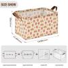 ALAZA Strawberry Hamburger Flower Floral Rectangular Closet Storage Box Storage Bin Basket Storage Cube with Leather Handles Nursery Storage Laundry Hamper 2 Piece view 3
