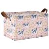 ALAZA Cow Rose Flower Floral Rectangular Closet Storage Box Storage Bin Basket Storage Cube with Leather Handles Nursery Storage Laundry Hamper 2 Piece view 1