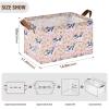 ALAZA Cow Rose Flower Floral Rectangular Closet Storage Box Storage Bin Basket Storage Cube with Leather Handles Nursery Storage Laundry Hamper 2 Piece view 3